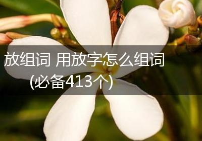放组词 用放字怎么组词(必备413个)