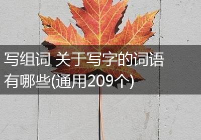 写组词 关于写字的词语有哪些(通用209个)