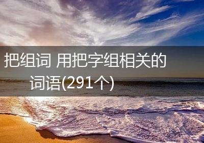 把组词 用把字组相关的词语(291个)