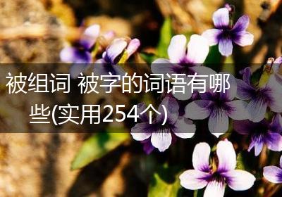 被组词 被字的词语有哪些(实用254个)