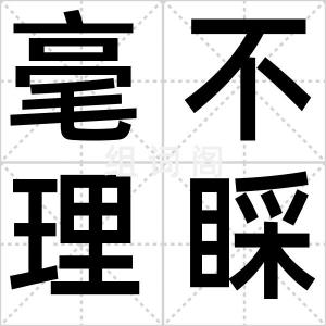 毫不理睬