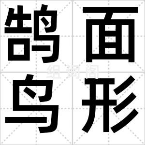 鹄面鸟形