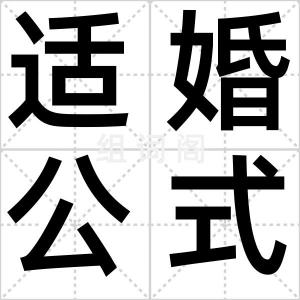 适婚公式