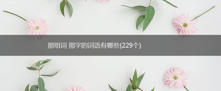那组词 那字的词语有哪些(229个),第1张