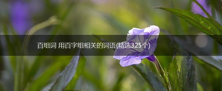 百组词 用百字组相关的词语(精选325个),第1张