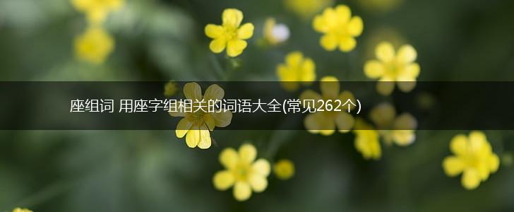 座组词 用座字组相关的词语大全(常见262个),第1张
