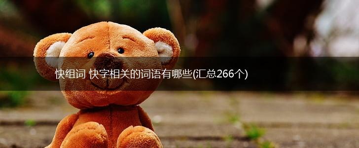 快组词 快字相关的词语有哪些(汇总266个),第1张
