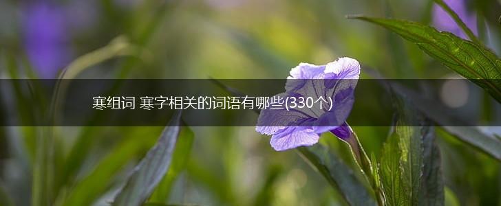 寒组词 寒字相关的词语有哪些(330个),第1张