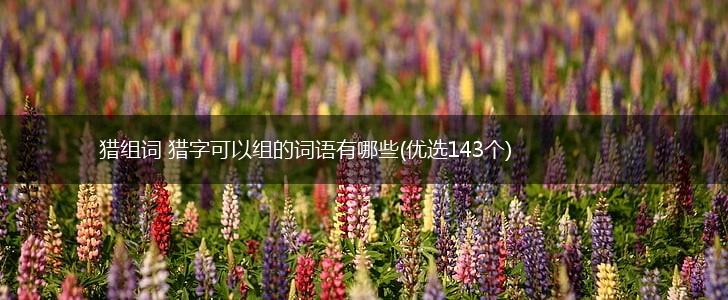 猎组词 猎字可以组的词语有哪些(优选143个),第1张