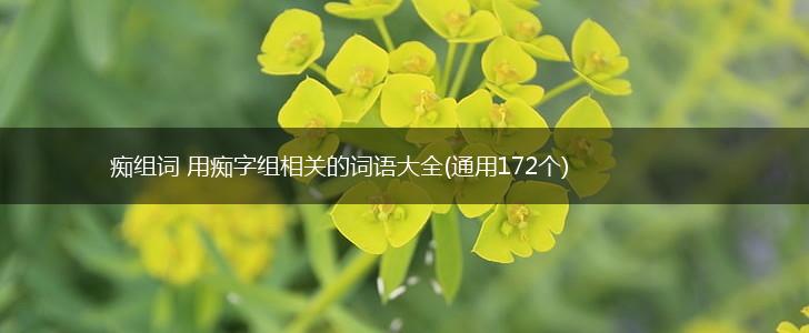 痴组词 用痴字组相关的词语大全(通用172个),第1张