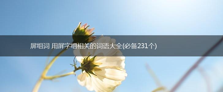 屏组词 用屏字组相关的词语大全(必备231个),第1张