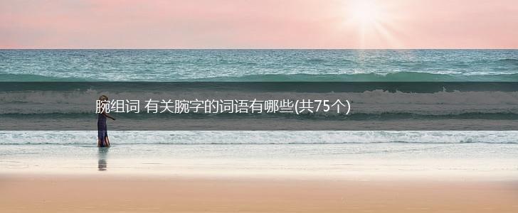 腕组词 有关腕字的词语有哪些(共75个),第1张