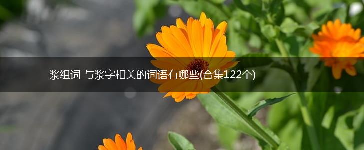 浆组词 与浆字相关的词语有哪些(合集122个),第1张